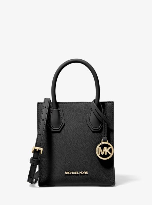 Damske Prenosná Taška Michael Kors Mercer Extra-Small Pebbled Leather Čierne - Kabelky Michael Kors Outlet | KIPCE-5930